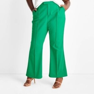 Future Collective - Kahlana Barfield Brown Green Flare Leg Pants size 6